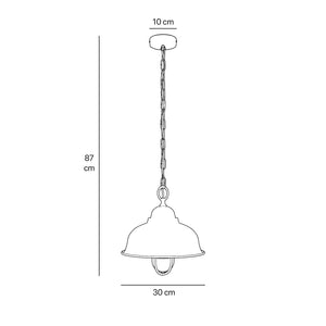 Nautical brass pendant light for outdoor spaces with caged glass by Ghidini 1849