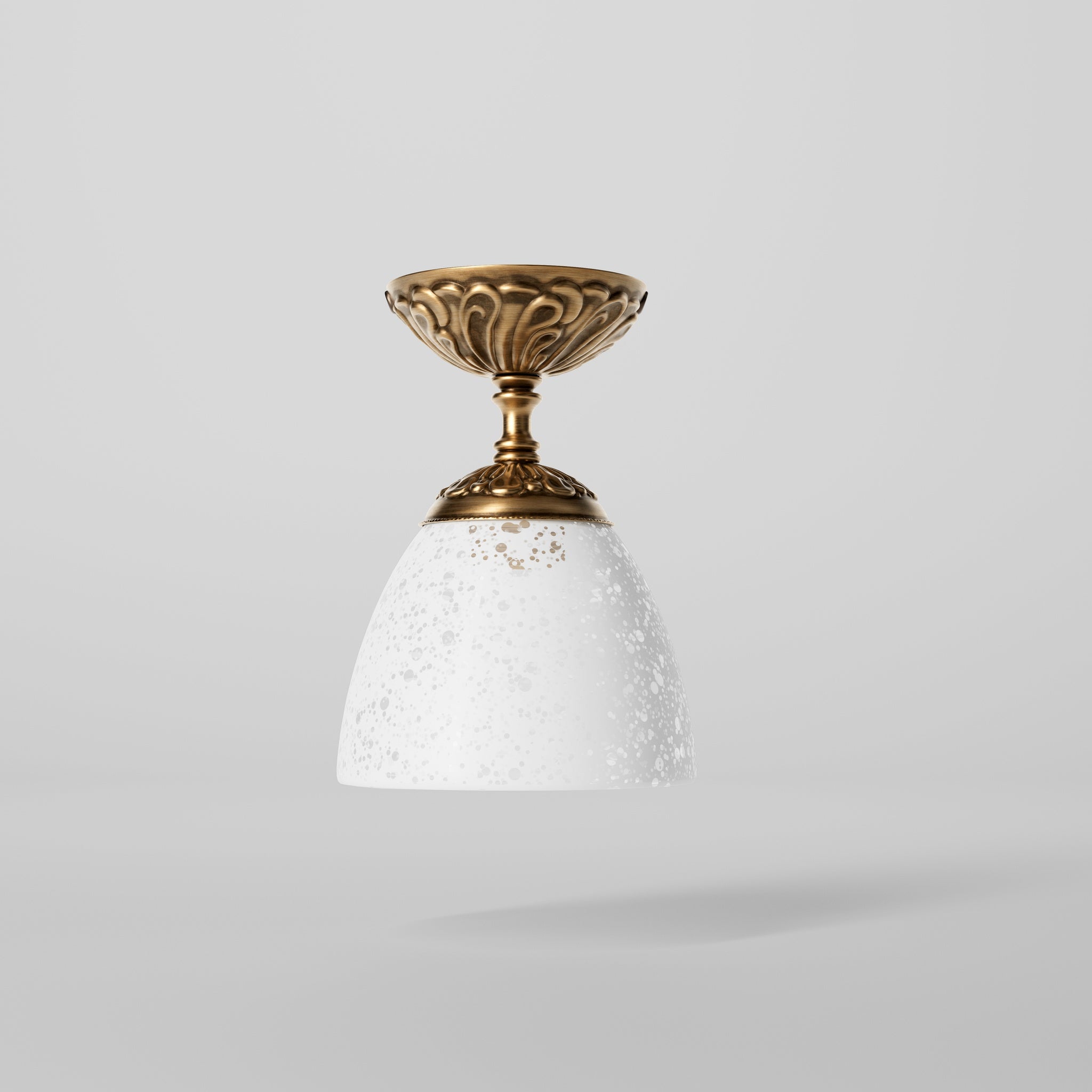 Grand plafonnier moderne doré et verre blanc - Belisto Grand plafonnier moderne doré et verre blanc - Belisto