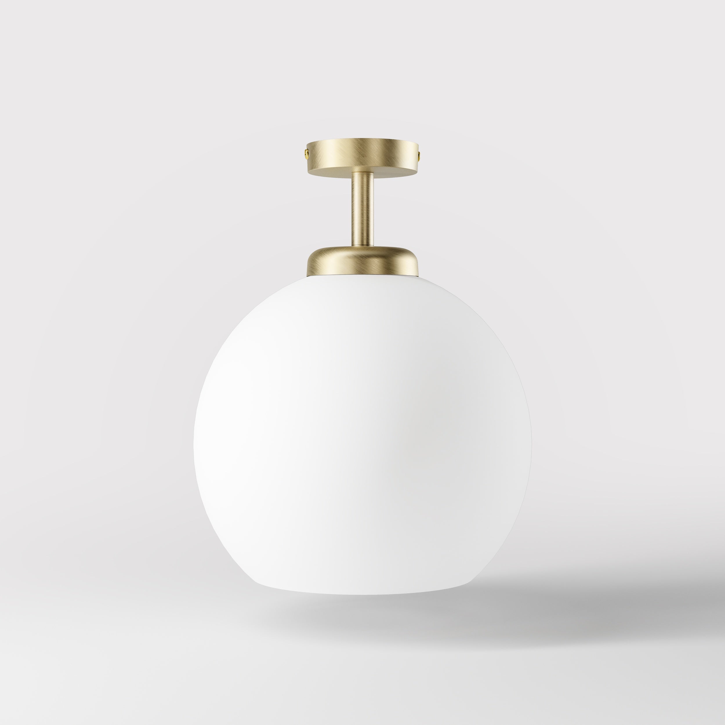 Brass ceiling lamp with frosted globe, minimalist and elegant design, perfect for refined interiors - Finish: OBV Bronze Satin Light Brass