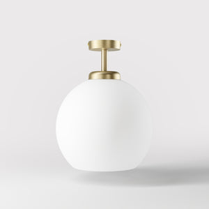 Brass ceiling lamp with frosted globe, minimalist and elegant design, perfect for refined interiors - Finish: OBV Bronze Satin Light Brass
