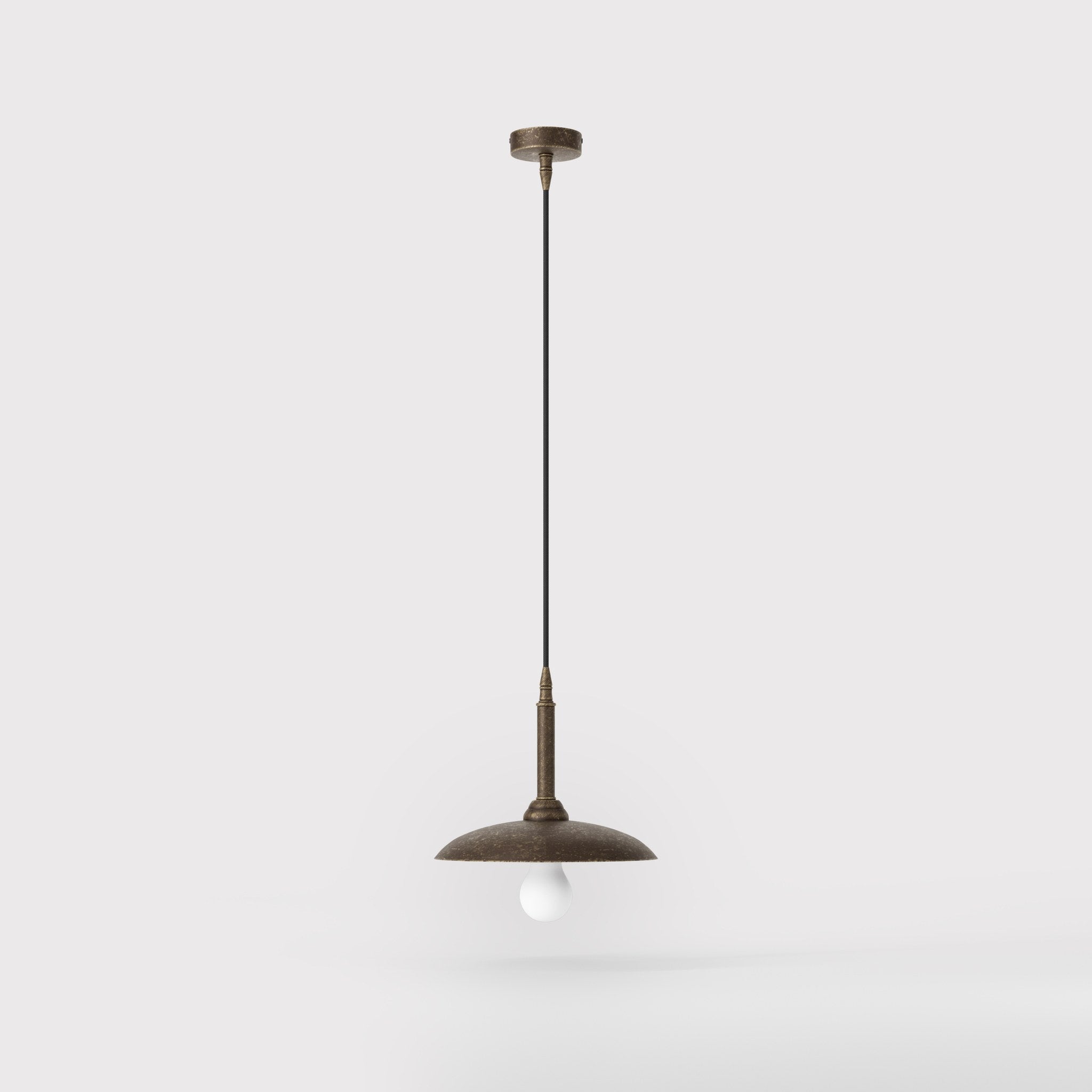 Vintage brass pendant lamp 25cm, adjustable height by Ghidini 1849 - Finish: OAS Antique Brass