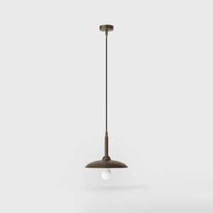 Vintage brass pendant lamp 25cm, adjustable height by Ghidini 1849 - Finish: OAS Antique Brass