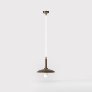 Vintage brass pendant lamp 25cm, adjustable height by Ghidini 1849 - Finish: OBM Bronze Satin Matt Brass
