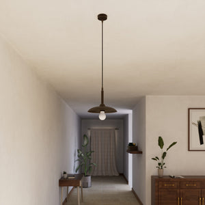Vintage brass pendant lamp 25cm, adjustable height by Ghidini 1849 - Finish: OBM Bronze Satin Matt Brass