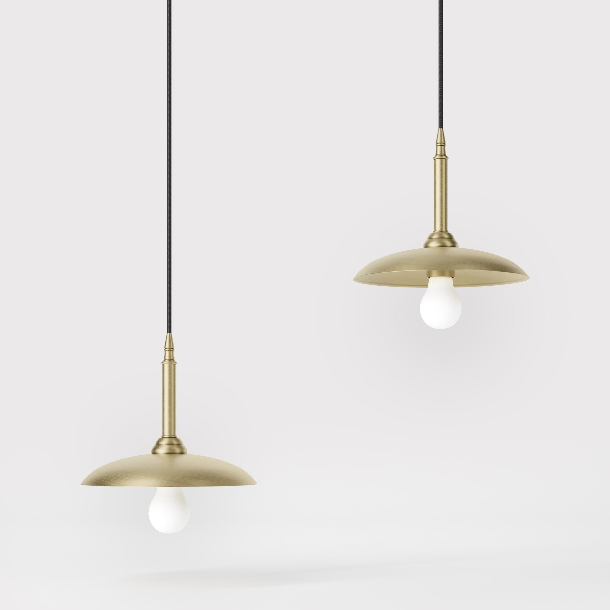 Vintage brass pendant lamp 25cm, adjustable height by Ghidini 1849 - Finish: OBV Bronze Satin Light Brass