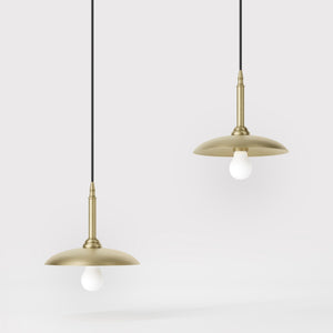 Vintage brass pendant lamp 25cm, adjustable height by Ghidini 1849 - Finish: OBV Bronze Satin Light Brass