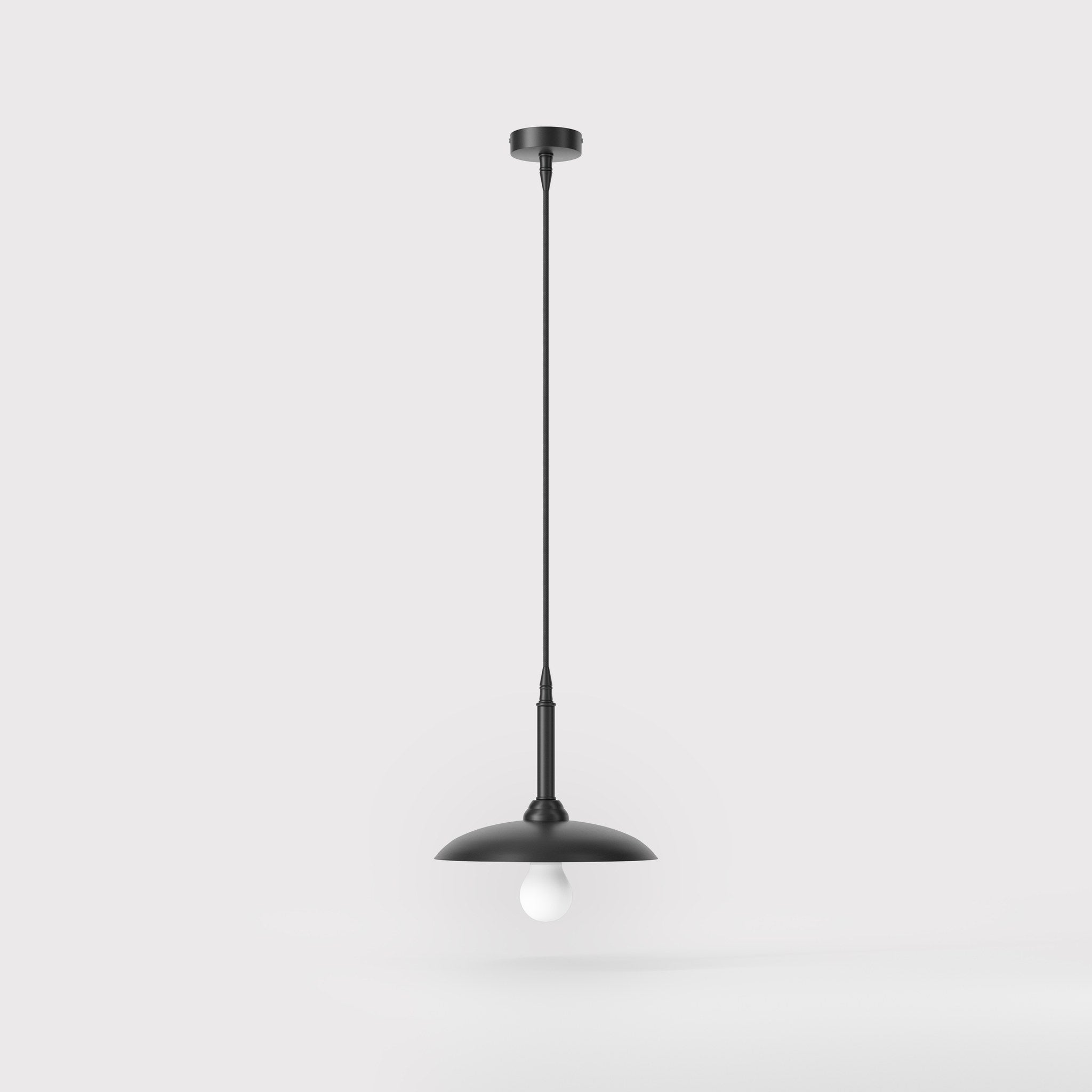 Vintage brass pendant lamp 25cm, adjustable height by Ghidini 1849 - Finish: ONO Matt Black