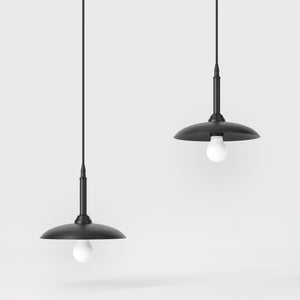 Vintage brass pendant lamp 25cm, adjustable height by Ghidini 1849 - Finish: ONO Matt Black
