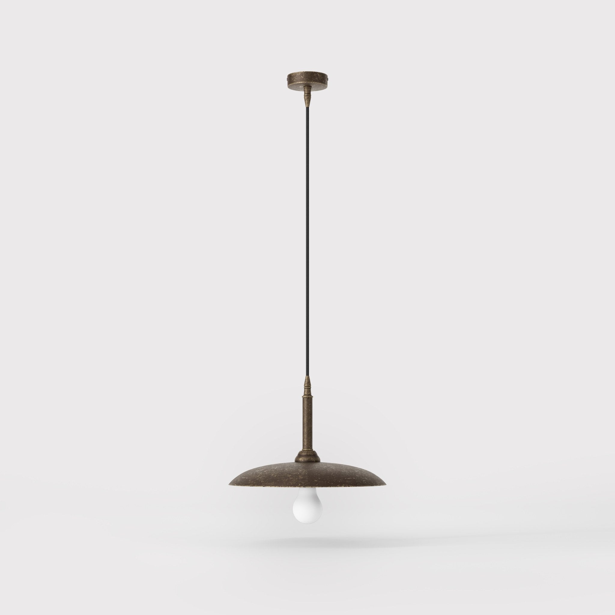 Vintage brass pendant lamp 30cm, adjustable height by Ghidini 1849 - Finish: OAS Antique Brass