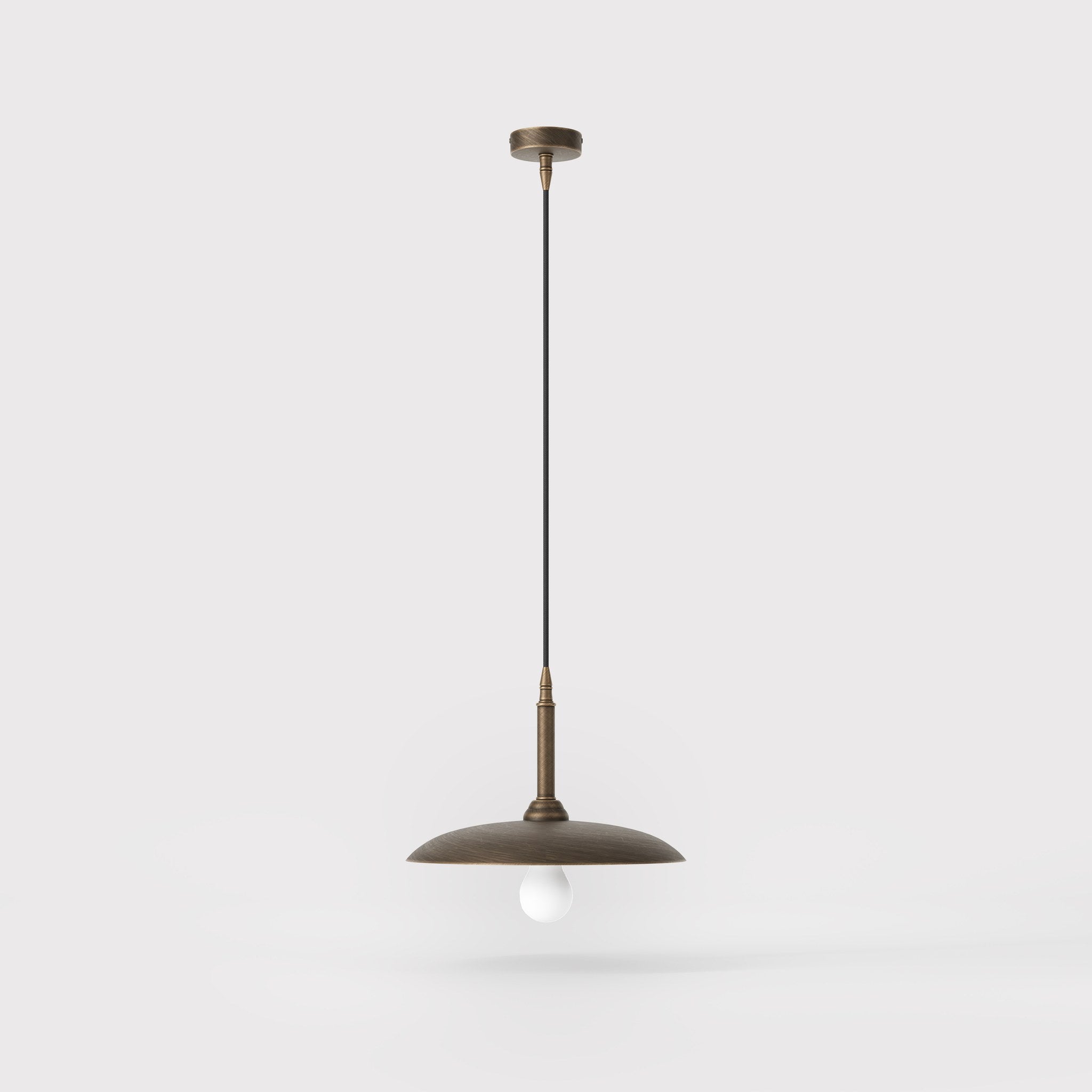 Vintage brass pendant lamp 30cm, adjustable height by Ghidini 1849 - Finish: OBM Bronze Satin Matt Brass