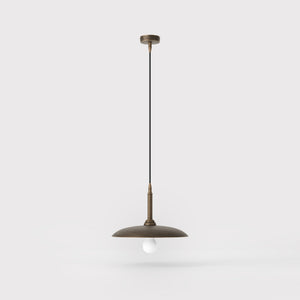 Vintage brass pendant lamp 30cm, adjustable height by Ghidini 1849 - Finish: OBM Bronze Satin Matt Brass