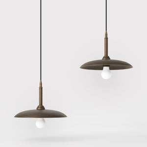 Vintage brass pendant lamp 30cm, adjustable height by Ghidini 1849 - Finish: OBM Bronze Satin Matt Brass