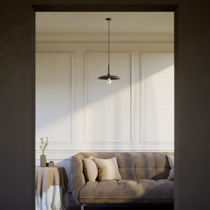 Vintage brass pendant lamp 30cm, adjustable height by Ghidini 1849 - Finish: OBM Bronze Satin Matt Brass