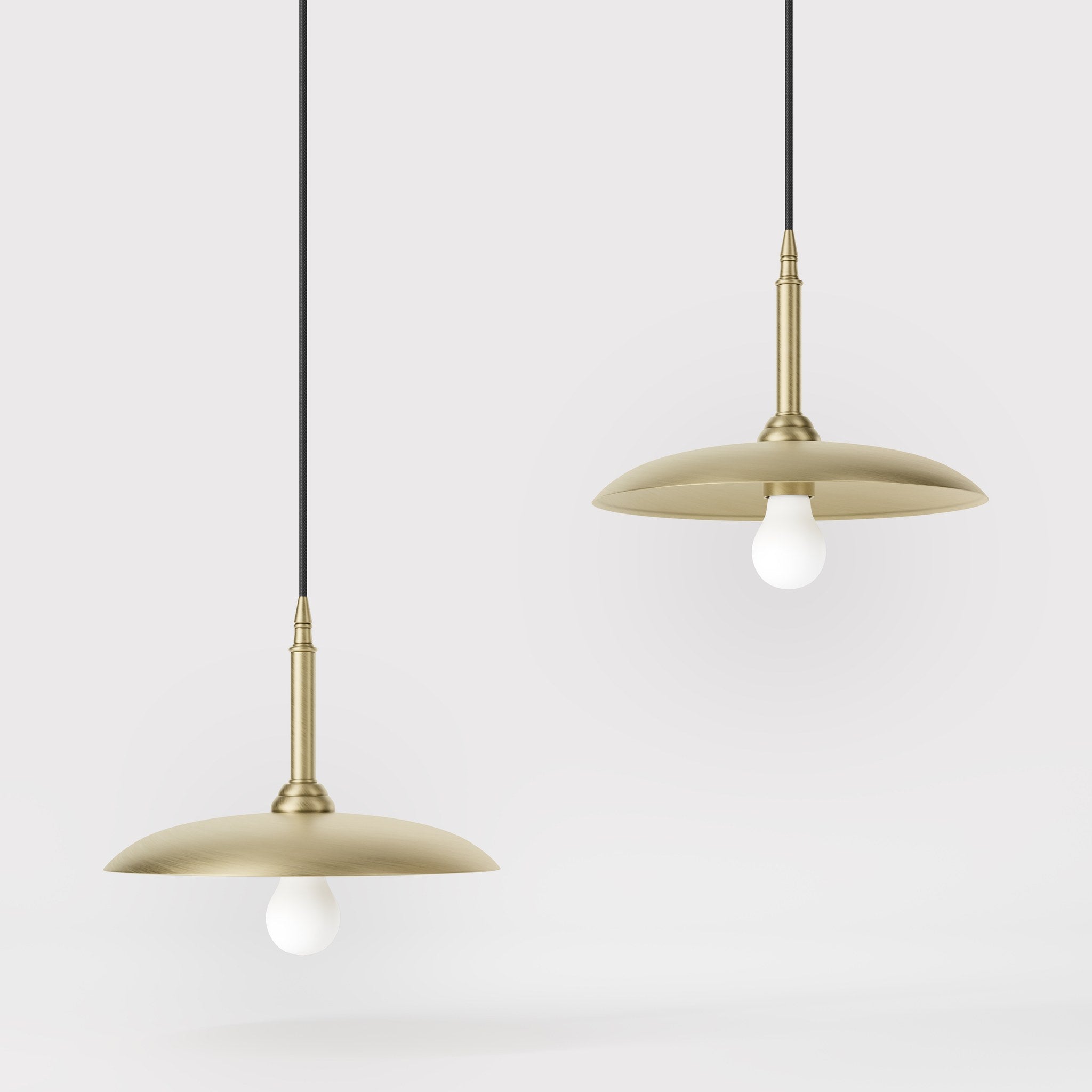 Vintage brass pendant lamp 30cm, adjustable height by Ghidini 1849 - Finish: OBV Bronze Satin Light Brass