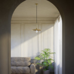 Vintage brass pendant lamp 30cm, adjustable height by Ghidini 1849 - Finish: OBV Bronze Satin Light Brass