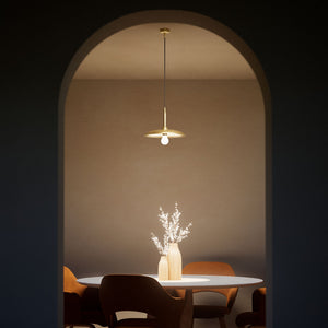 Vintage brass pendant lamp 30cm, adjustable height by Ghidini 1849 - Finish: OBV Bronze Satin Light Brass