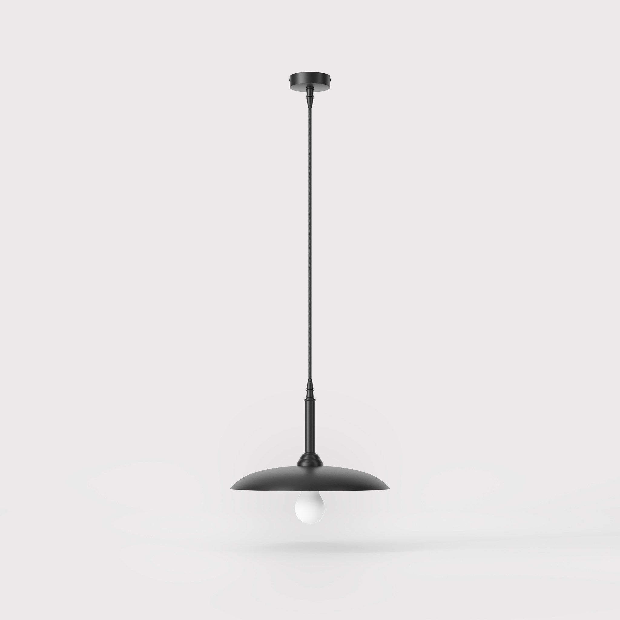 Vintage brass pendant lamp 30cm, adjustable height by Ghidini 1849 - Finish: ONO Matt Black