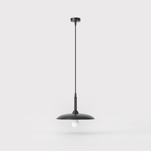 Vintage brass pendant lamp 30cm, adjustable height by Ghidini 1849 - Finish: ONO Matt Black