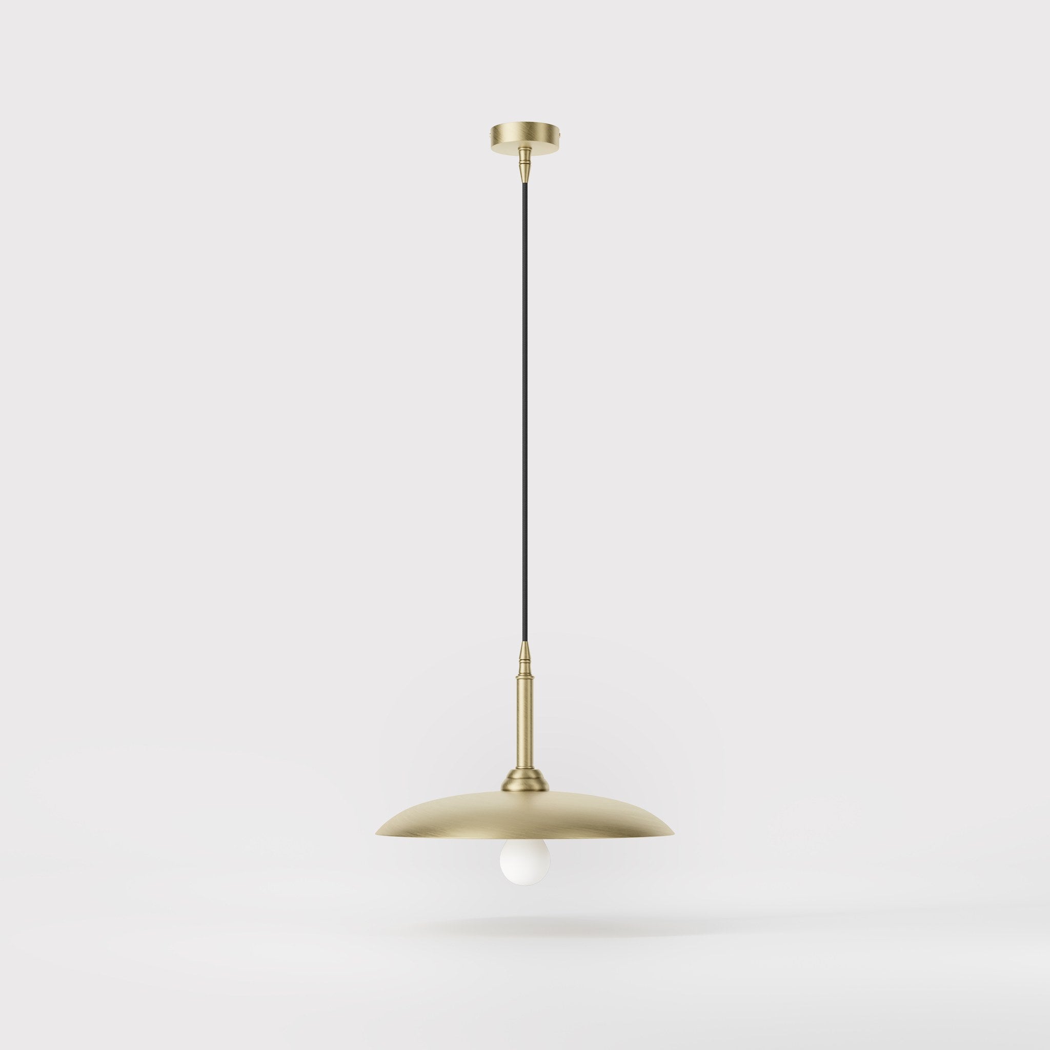 Brass pendant lamp with 35 cm shade, vintage style, perfect for refined interiors and elegant lighting design by Ghidini 1849 - Finish: OBV Bronze Satin Light Brass