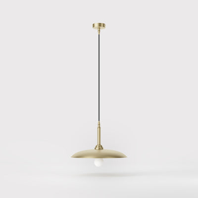 Brass pendant lamp with 35 cm shade, vintage style, perfect for refined interiors and elegant lighting design by Ghidini 1849 - Finish: OBV Bronze Satin Light Brass
