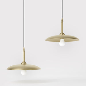 Brass pendant lamp with 35 cm shade, vintage style, perfect for refined interiors and elegant lighting design by Ghidini 1849 - Finish: OBV Bronze Satin Light Brass