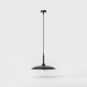Brass pendant lamp with 35 cm shade, vintage style, perfect for refined interiors and elegant lighting design by Ghidini 1849 - Finish: ONO Matt Black