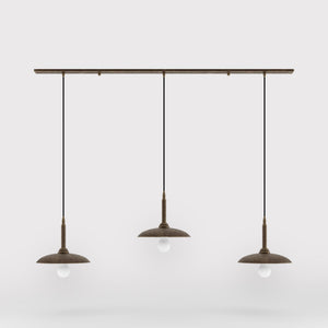Brass pendant lamp with three light points, vintage and contemporary style, ideal for sophisticated interiors by Ghidini 1849 - Finish: OAS Antique Brass