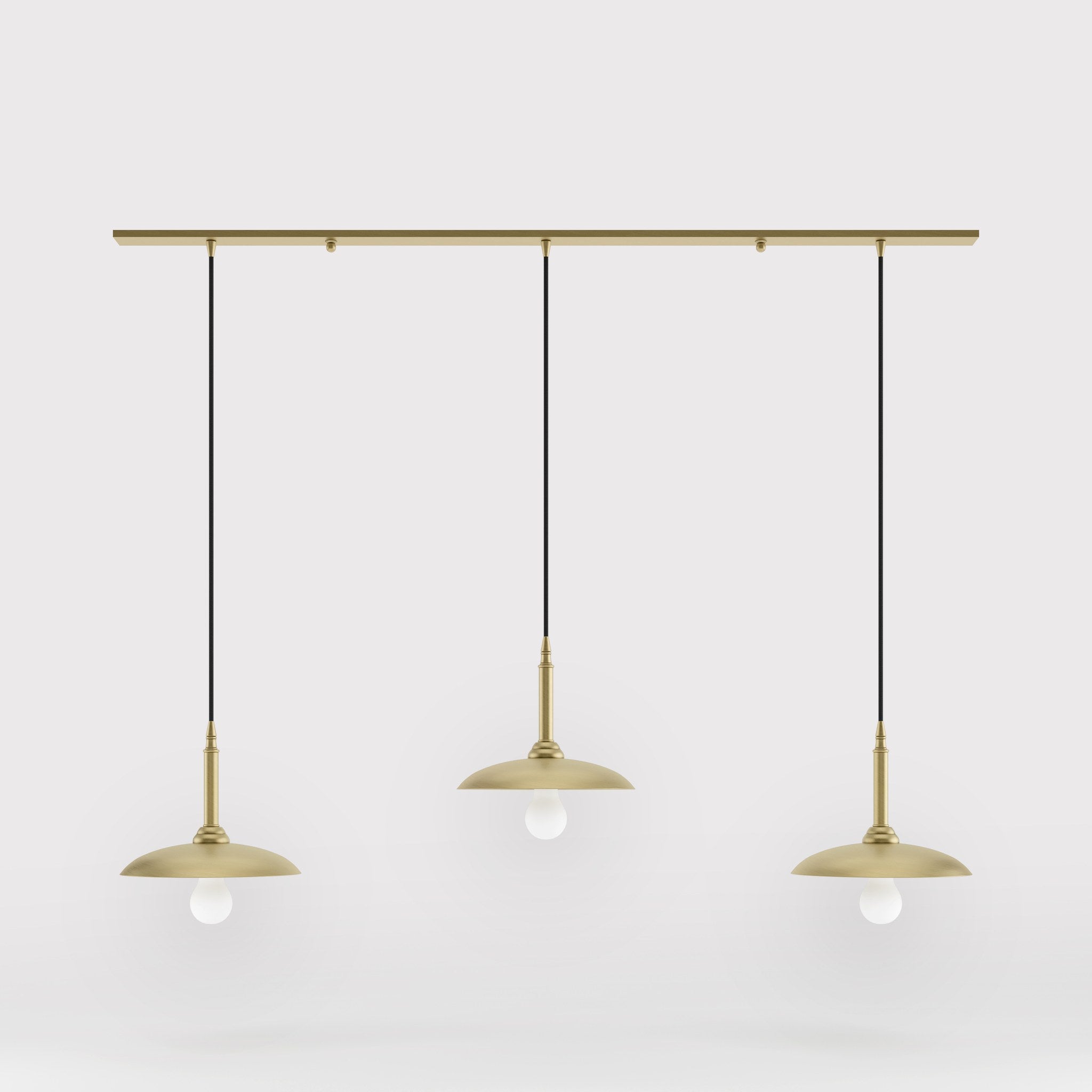Brass pendant lamp with three light points, vintage and contemporary style, ideal for sophisticated interiors by Ghidini 1849 - Finish: OBV Bronze Satin Light Brass