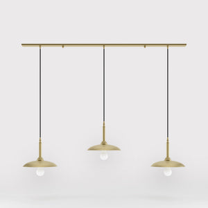 Brass pendant lamp with three light points, vintage and contemporary style, ideal for sophisticated interiors by Ghidini 1849 - Finish: OBV Bronze Satin Light Brass