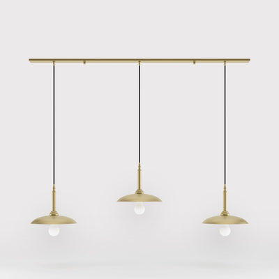 Brass pendant lamp with three light points, vintage and contemporary style, ideal for sophisticated interiors by Ghidini 1849 - Finish: OBV Bronze Satin Light Brass
