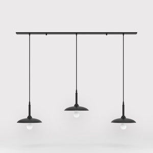 Brass pendant lamp with three light points, vintage and contemporary style, ideal for sophisticated interiors by Ghidini 1849 - Finish: ONO Matt Black