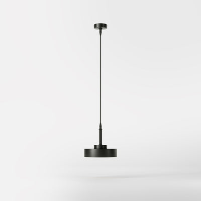 Single-light pendant lamp in black metal with a gold interior, minimalist design for living rooms and kitchens by Ghidini 1849 - Finish: ONO Matt Black