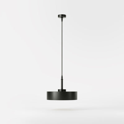 Pendant lamp with a large metal shade in matte black and gold interior, perfect for modern and stylish spaces by Ghidini 1849 - Finish: ONO Matt Black