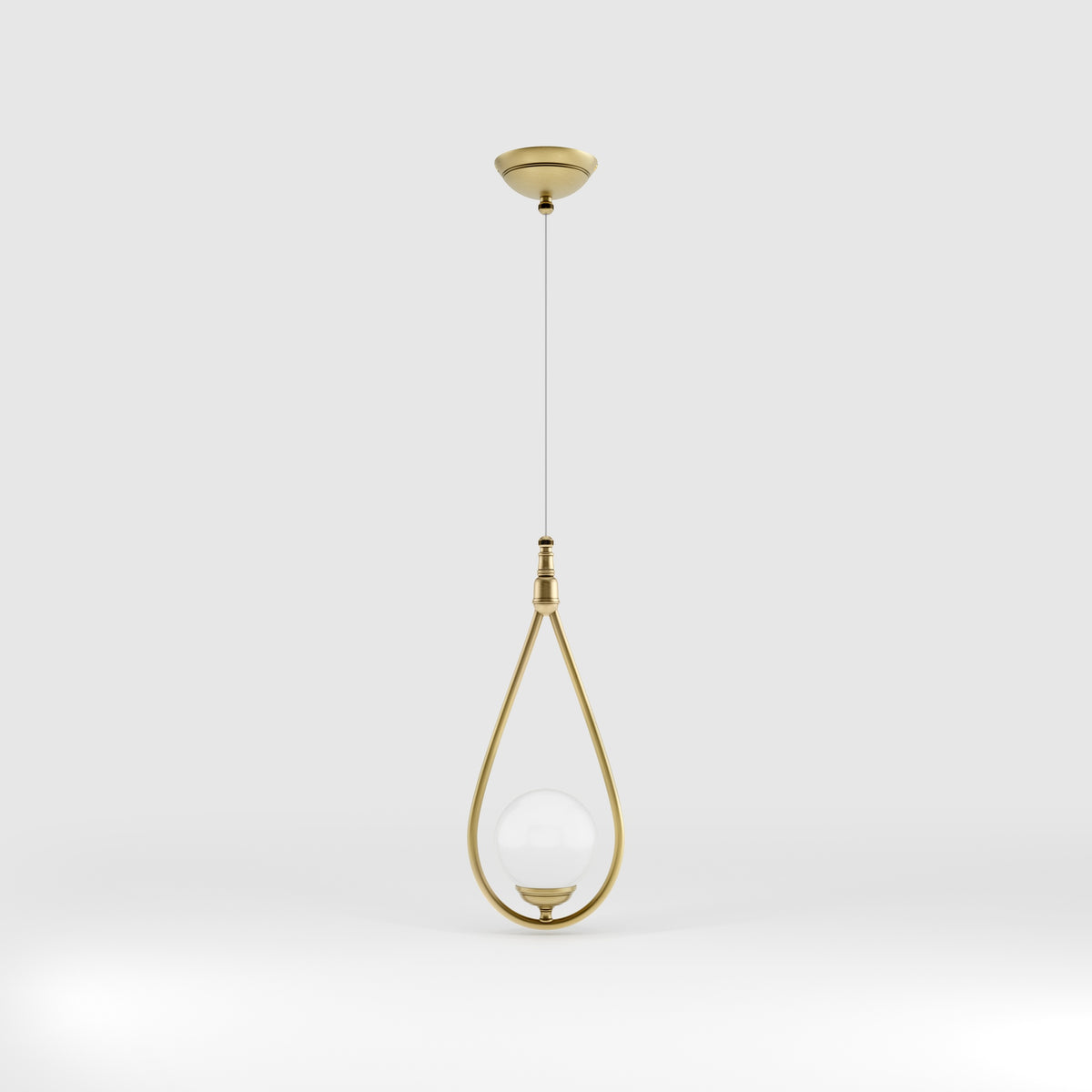 Sospensione Art Déco Goccia Con Sfera Iside - OBV Bronzo Satinato Chiaro