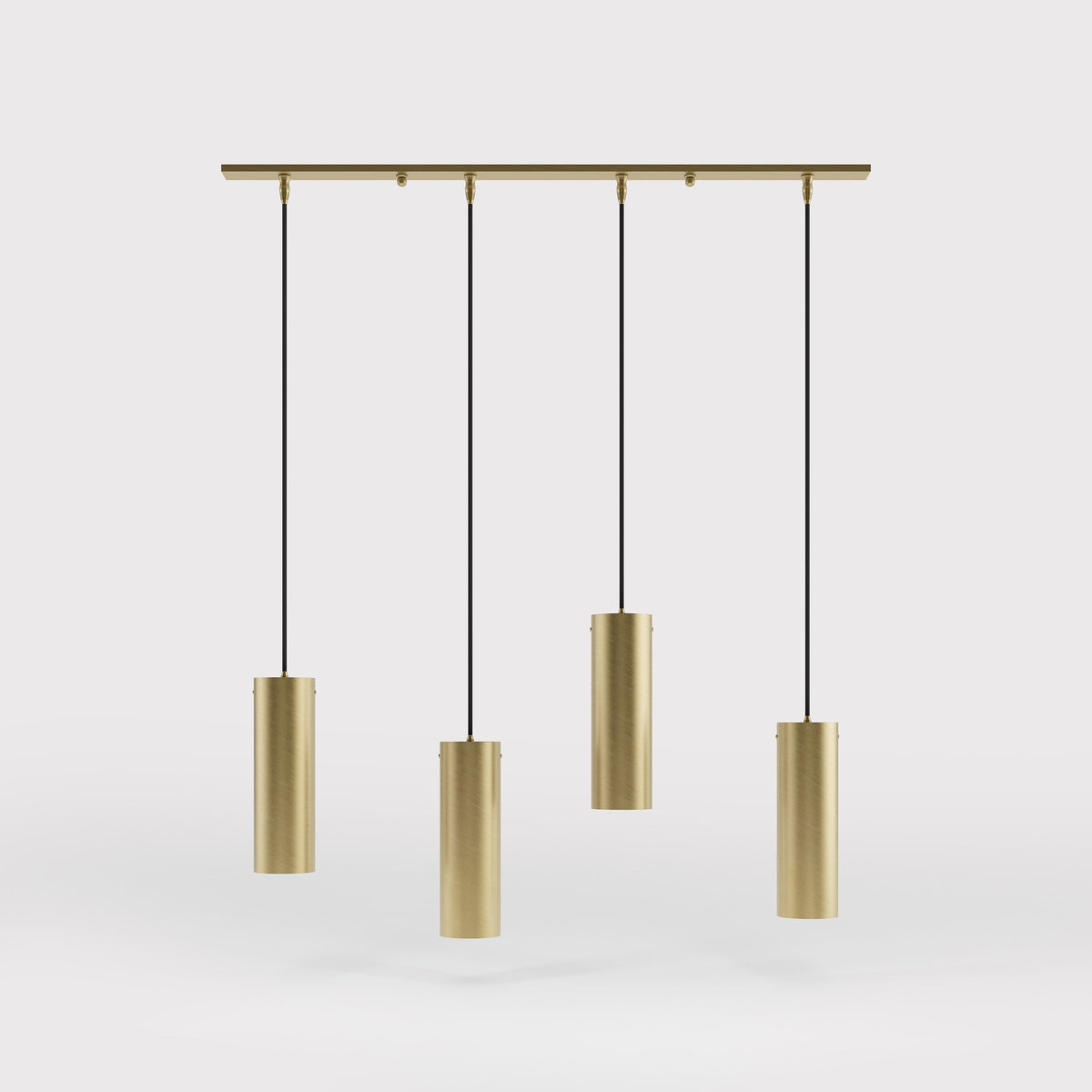 Zylindrische Messing Mehrfach-Pendelleuchte Venere - OBV Satin Bronze Leichte
