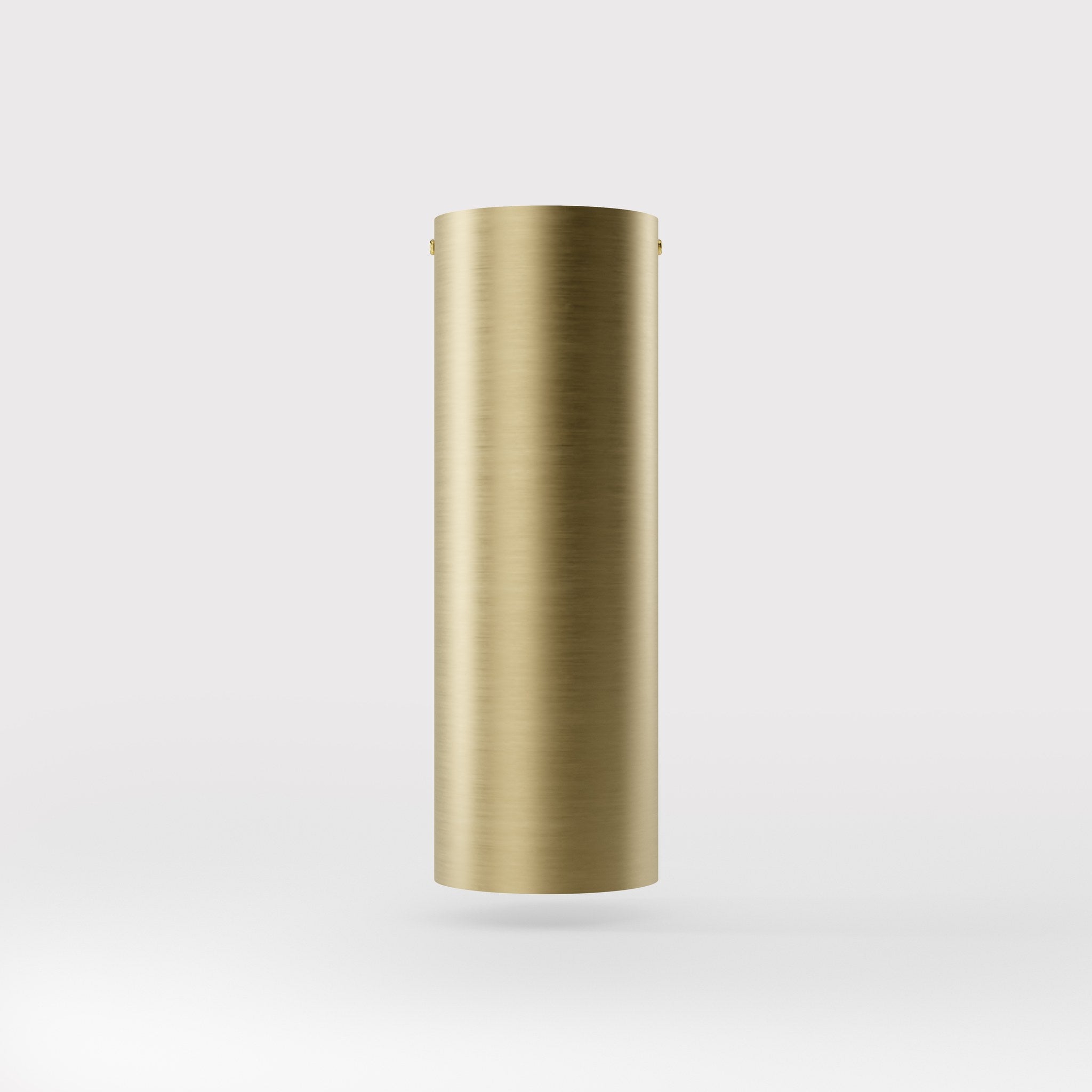 Cylindrical ceiling lamp in brass Venere installed in a contemporary hallway interior by Ghidini 1849 - Finish: OBV Bronze Satin Light Brass