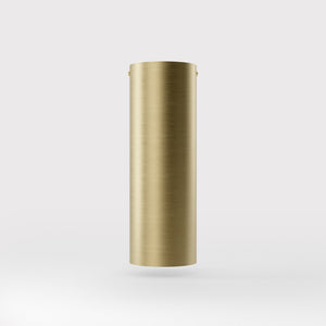 Cylindrical ceiling lamp in brass Venere installed in a contemporary hallway interior by Ghidini 1849 - Finish: OBV Bronze Satin Light Brass