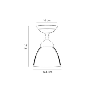 Classic ceiling lamp in brass with a clear conical ribbed glass shade from the Elide range by Ghidini 1849