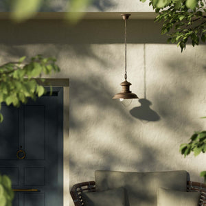 Outdoor brass pendant lamp with transparent pinecone glass, nautical style with chain, garden lighting Amalfi collection by Ghidini 1849 - Finish: OBM Bronze Satin Matt Brass