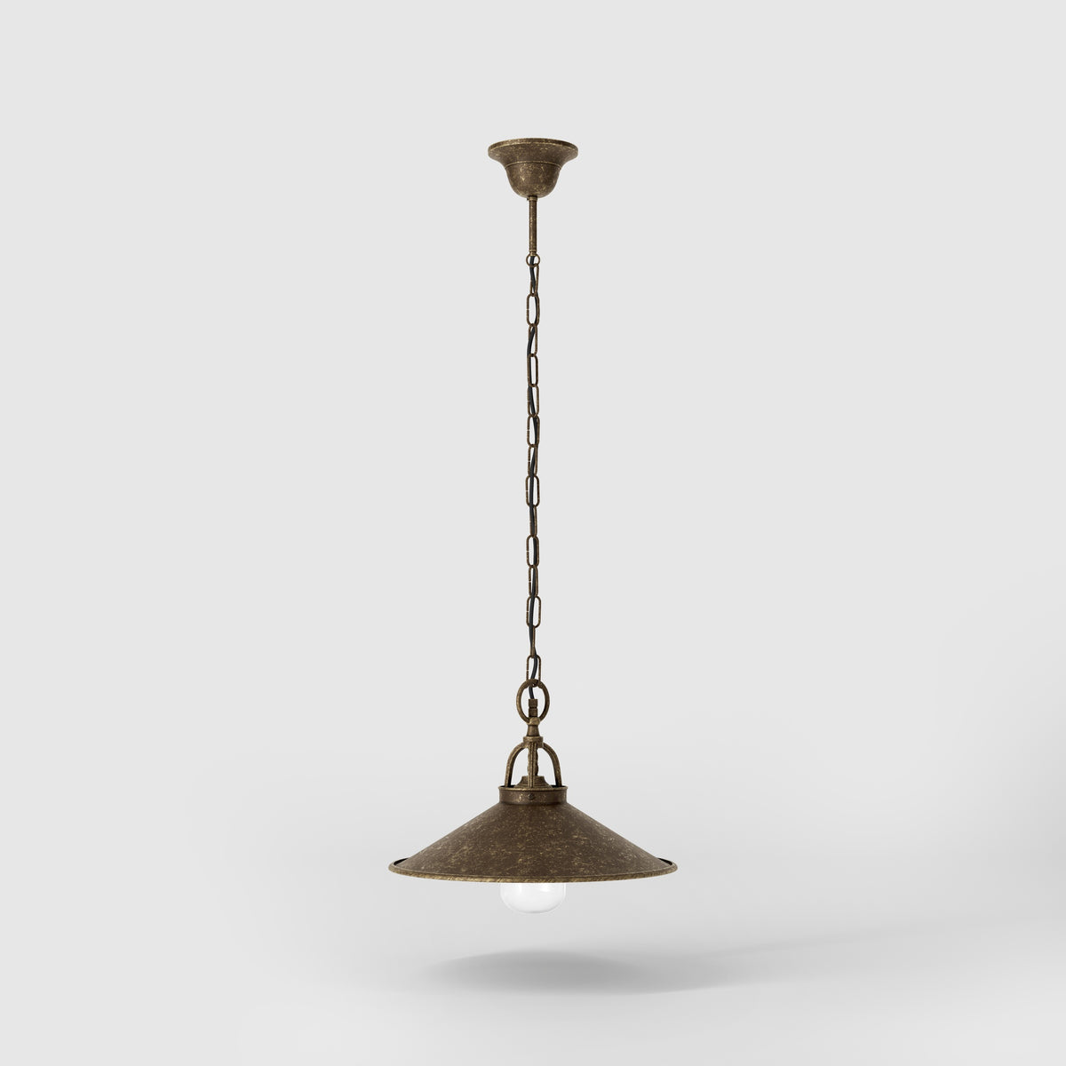 Lampada a Sospensione da Esterno con Catena e Paralume Giada - OAS Ottone Anticato