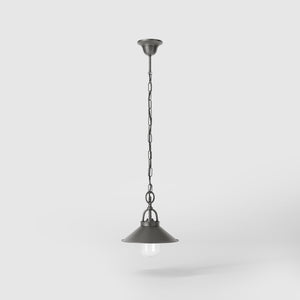 Nautical style outdoor brass pendant lamp with adjustable chain shade and glass diffuser Giada collection by Ghidini 1849 - Finish: OBR Dark Bronze