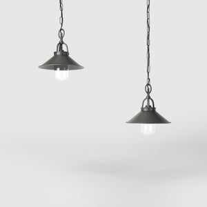 Nautical style outdoor brass pendant lamp with adjustable chain shade and glass diffuser Giada collection by Ghidini 1849 - Finish: OBR Dark Bronze