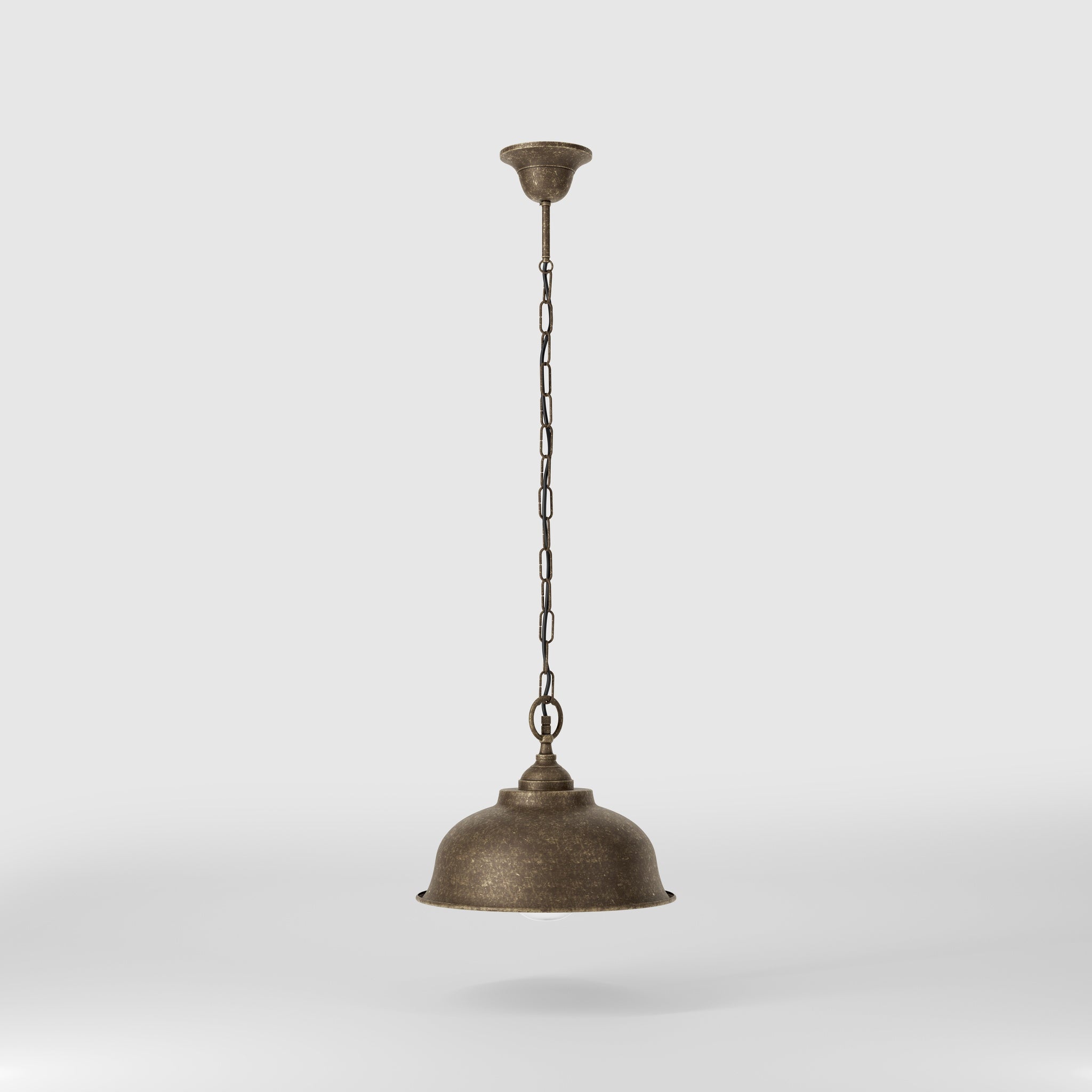 Outdoor pendant light with vintage brass shade and adjustable chain, soft illumination by Ghidini 1849 - Finish: OAS Antique Brass