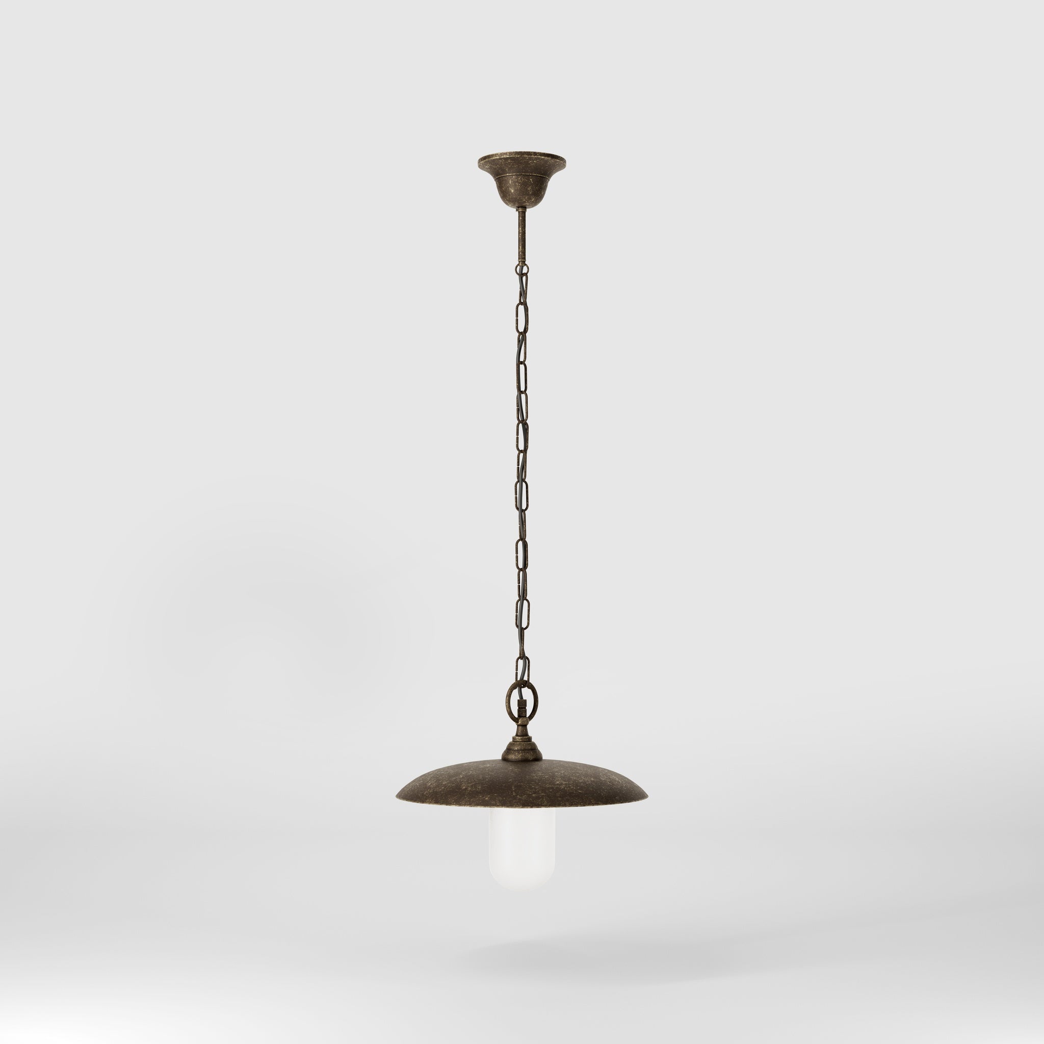 Outdoor pendant lamp in brass and glass with adjustable chain by Ghidini 1849 - Finish: OAS Antique Brass