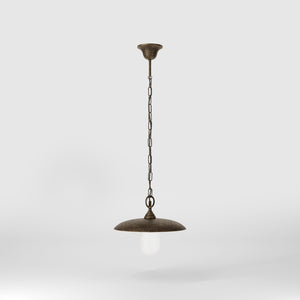 Outdoor pendant lamp in brass and glass with adjustable chain by Ghidini 1849 - Finish: OAS Antique Brass