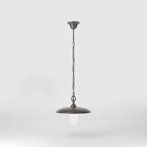 Outdoor pendant lamp in brass and glass with adjustable chain by Ghidini 1849 - Finish: OBR Dark Bronze