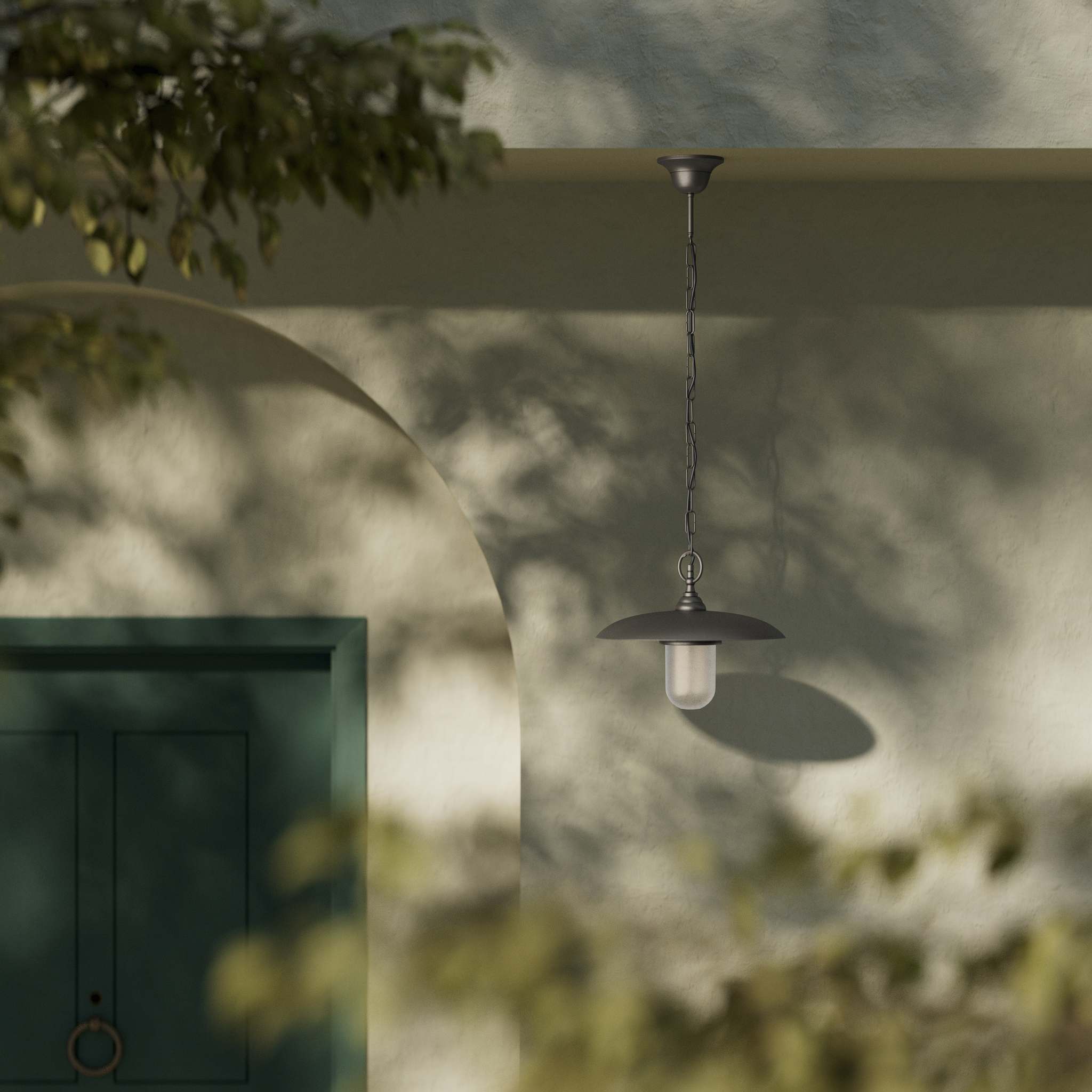 Outdoor pendant lamp in brass and glass with adjustable chain by Ghidini 1849 - Finish: OBR Dark Bronze