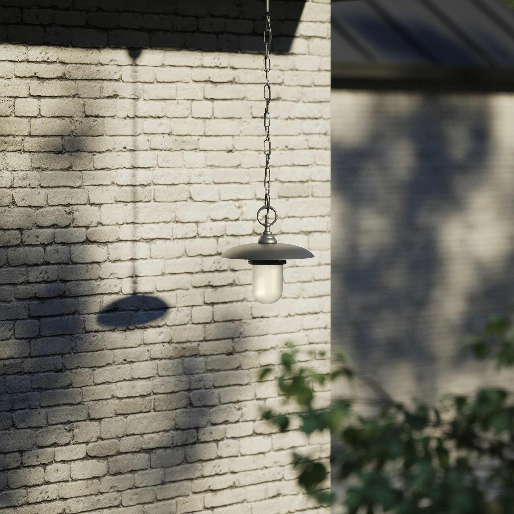 Outdoor brass pendant lamp with glass, adjustable chain and transparent diffuser, Italian rustic design for gardens by Ghidini 1849 - Finish: OBR Dark Bronze