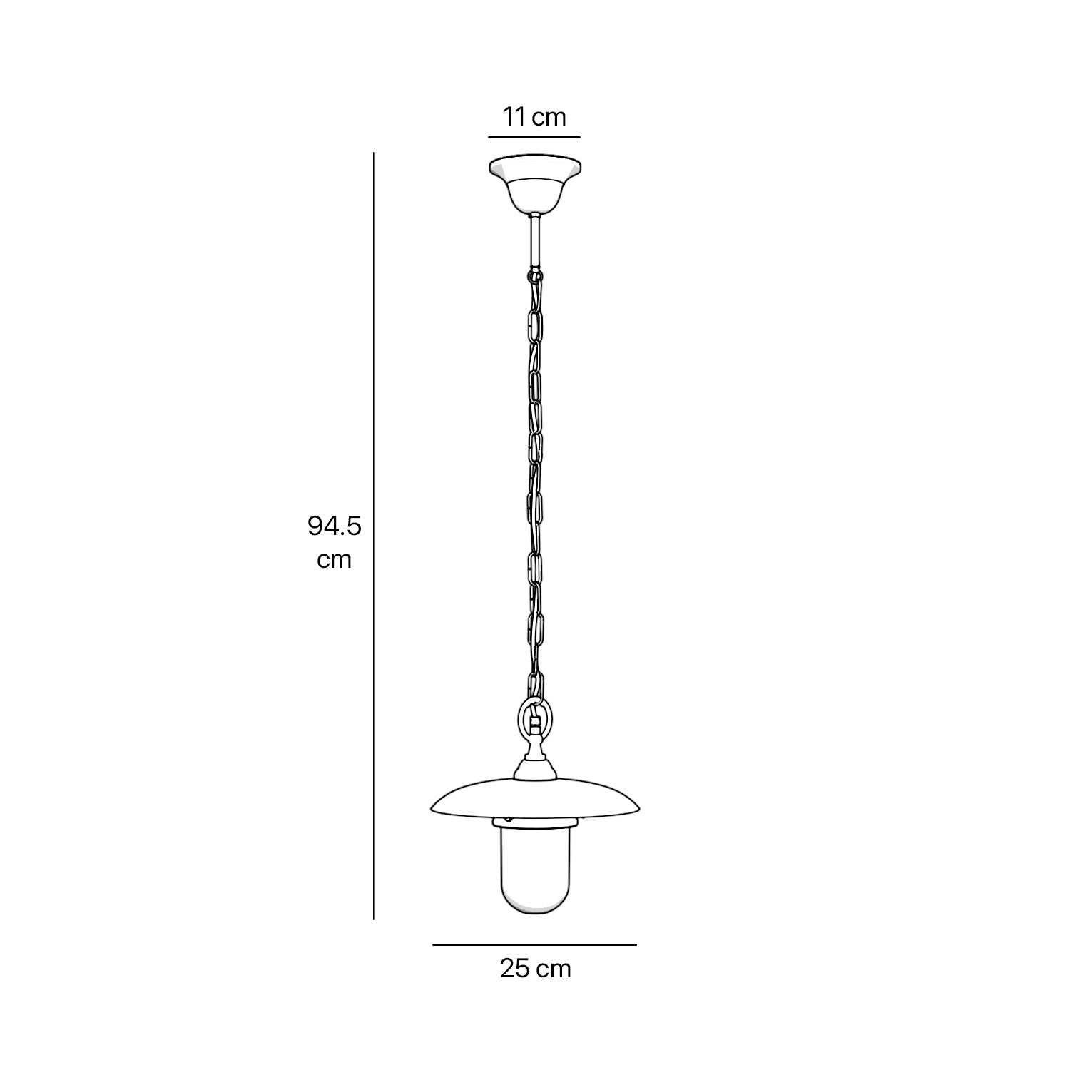 Outdoor brass pendant lamp with glass, adjustable chain and transparent diffuser, Italian rustic design for gardens by Ghidini 1849