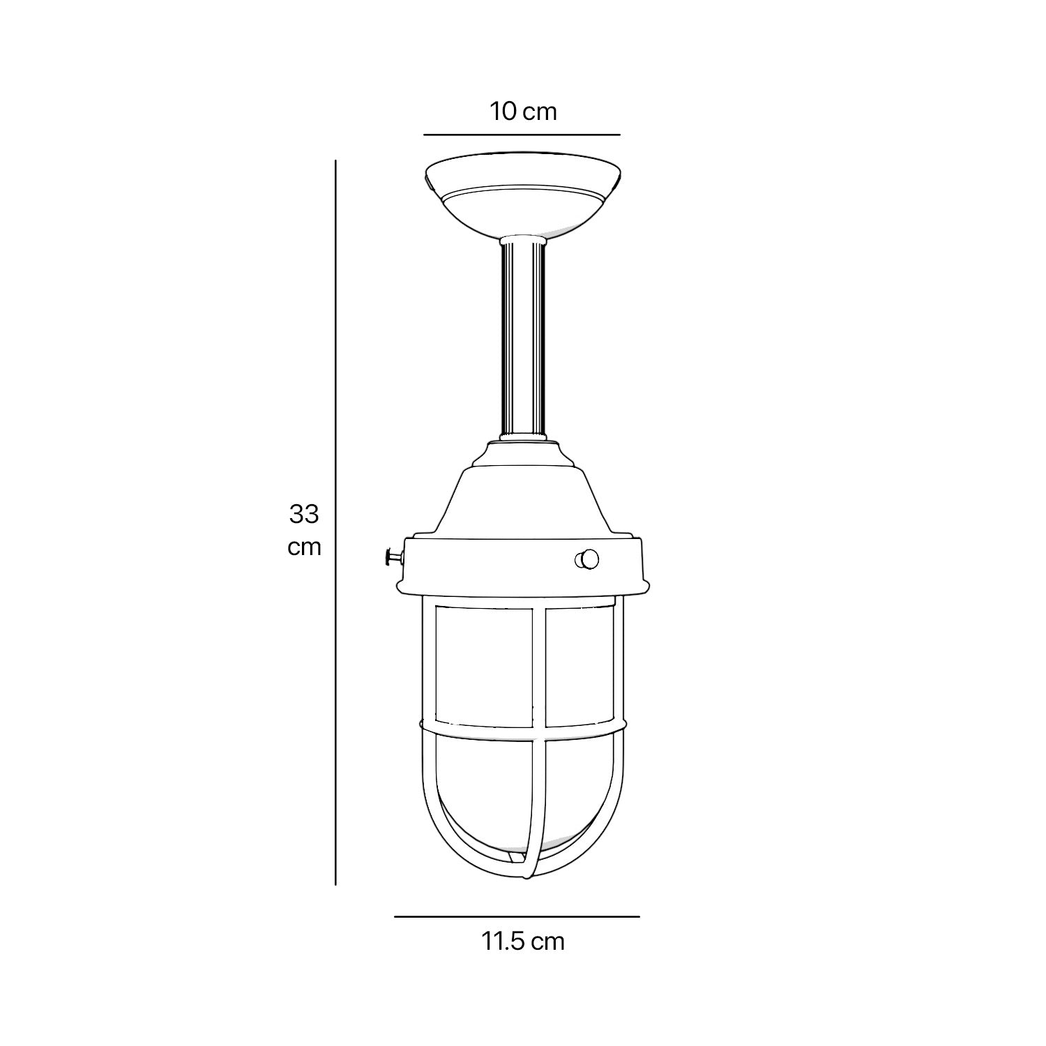 Industrial outdoor brass lamp with protective cage and glass, vintage nautical style for outdoor lighting by Ghidini 1849